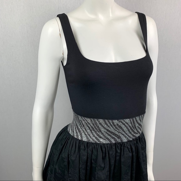 NEW Zebra Jacquard Roses Metallic Belt Mini Dress - Picture 4 of 16